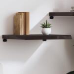  Sötétbarna kezelt tömör tölgyfa fali polc 60x60x(2-6) cm (295772)