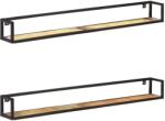 2 db tömör újrahasznosított fa fali polc 160 cm (50526)