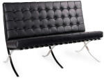King Home Barcelon Prestige Plus Kétszemélyes Bőrkanapé Fekete (KHM-KH1501100134)