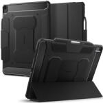 Apple iPad Air 13 (2024 / 2025), mappa tok, közepesen ütésálló, Apple Pencil tartóval, Spigen Rugged Armor Pro, fekete