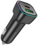 BOROFONE Bz28a Trophie Dupla (usb - Type-c) Szivargyújtó (autós) Töltővég Pd30w + Qc3.0 Fekete