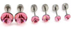 Trium Shine fülbevaló szett - light rose (bepattintós) 8 mm, 5 mm, 4 mm (2025041203)