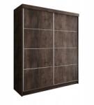  TOP PLUS B-25 Tolóajtós Szekrény 200x200x62 - Sötét hamu (BARCELONA PLUS B-25 200 Jesion)