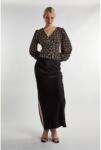 Glamorous Black Ditsy Print Button Front Top - Black