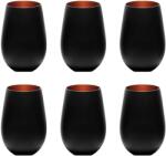  Pahare - colorat, Elements, Set de 6, negru-bronz bicolor, 456 ml Pahar
