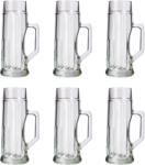  Halba de bere, Pahare bere, Cana bere set 6, Premium, cu nervuri - 0, 5 litri Pahar