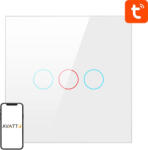 Avatto ZigBee érintőkapcsoló ZTS02-EU-W3 Triple TUYA (fehér) (ZTS02-EU-W3) - blacktip