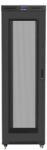 Lanberg FF01-8242-23BL 19" 42U SZÉL: 800mm MÉLY: 1200mm MAG: 2127mm lapraszerelt LCD hálós fémajtós fekete rack szekrény (FF01-8242-23BL)