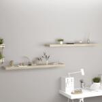  2 db tölgyszínű mdf fali polc 120 x 23, 5 x 3, 8 cm (29820)