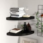  323920 floating corner shelves 2 pcs black 35x35x3, 8 cm mdf (41135)