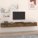  2 db füstös tölgy színű szerelt fa faliszekrény 102x30x20 cm (77923)