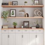  Kezeletlen tömör tölgyfa fali polc 180x50x(2-4) cm (295843)