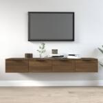  2 db barna tölgyszínű szerelt fa fali szekrény 68x30x20 cm (73741)