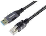 PremiumCord Cablu USB-A 3.2 - LAN RJ45, 10/100/1000, 2m, negru KUNET2 (KUNET2)