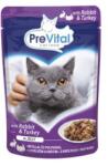 PreVital Macskaeledel, alutasakos, felnőtt macskáknak, 100 g, PREVITAL, nyúl és pulyka aszpikban 032-003-000-0014 (032-003-000-0014)