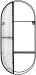 House Nordic Newcastle polc, acél-üveg, fekete, 3 polcos 32x11x68 cm (4283001) - homelux