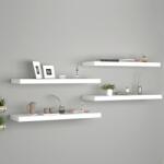 4 db fehér mdf lebegő fali polc 80 x 23, 5 x 3, 8 cm (29752)