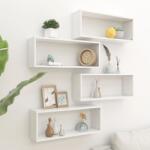  4 db fehér forgácslap fali kockapolc 60 x 15 x 23 cm (39927)