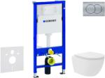 Geberit Duofix - Előfali szerelő készlet, kompakt WC Oudee Vortex és softclose ülőke, Delta01 vezérlőgomb, matt króm SANI11CA1145 (SANI11CA1145)