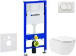 Geberit Duofix - Előfali szerelő készlet, Oudee Vortex WC és softclose ülőke, Delta vezérlőgomb, fehér SANI11CA3191 (SANI11CA3191)