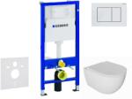 Geberit Duofix - Előfali szerelő készlet, Oudee WC és softclose ülőke, Delta30 vezérlőgomb, alpesi fehér SANI11CA3139 (SANI11CA3139)