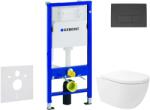 Geberit Duofix - Előfali szerelő készlet, Oudee Vortex WC és softclose ülőke, Delta50 vezérlőgomb, matt fekete SANI11CA5149 (SANI11CA5149)