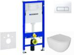 Geberit Duofix - Előfali szerelő készlet, Oudee WC és softclose ülőke, Delta50 vezérlőgomb, alpesi fehér SANI11CA3137 (SANI11CA3137)