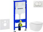 Geberit Duofix - Előfali szerelő készlet, kompakt WC Oudee Vortex és softclose ülőke, Delta vezérlőgomb, fehér SANI11CA3169 (SANI11CA3169)