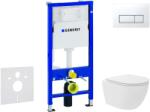 Geberit Duofix - Előfali szerelő készlet, kompakt WC Oudee Vortex és softclose ülőke, Delta50 vezérlőgomb, alpesi fehér SANI11CA3170 (SANI11CA3170)