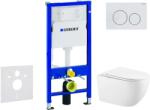 Geberit Duofix - Előfali szerelő készlet, Gaia WC softclose ülőke, Delta20, vezérlőgomb, alpesi fehér SANI11CA3145 (SANI11CA3145)