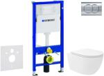 Geberit Duofix - Előfali szerelő készlet, Oudee Vortex WC és softclose ülőke, Delta01 vezérlőgomb, fényes króm SANI11CA1156 (SANI11CA1156)