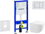 Geberit Duofix - Előfali szerelő készlet, Gaia kompakt WC és softclose ülőke, Delta30 vezérlőgomb, alpesi fehér SANI11CA3153 (SANI11CA3153)