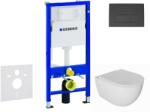 Geberit Duofix - Előfali szerelő készlet, Oudee WC és softclose ülőke, Delta50 vezérlőgomb, matt fekete SANI11CA5132 (SANI11CA5132)