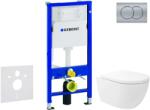 Geberit Duofix - Előfali szerelő készlet, Oudee Vortex WC és softclose ülőke, Delta01 vezérlőgomb, matt króm SANI11CA1151 (SANI11CA1151)