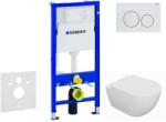 Geberit Duofix - Előfali szerelő készlet, Oudee WC és softclose ülőke, Delta20 vezérlőgomb, alpesi fehér SANI11CA3131 (SANI11CA3131)