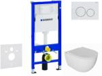 Geberit Duofix - Előfali szerelő készlet, Oudee WC és softclose ülőke, Delta20 vezérlőgomb, alpesi fehér SANI11CA3138 (SANI11CA3138)