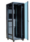 Techson 600 x 600 mély 37U magas, álló 19"-os rackszekrény, üvegajtó, fekete (rack_tc_60x60x37u)