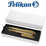 Pelikan Golyóstoll + töltőtoll PELIKAN Jazz Noble Elegance fém, díszdobozban, arany szinű, kék tollbetéttel