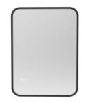 Global Viva Viva AURA DELTA fürdőszoba tükör - érintőkapcsolóval - FEKETE - LED - SZÖGLETES - 60 x 65 cm (83440011) - globalvivamarket