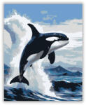  Ugró Orca a Hullámok Felett - számfestő készlet