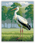  Fehér Gólya a Reggeli Mezőn - számfestő készlet