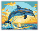  Ugró Delfin a Naplementében - számfestő készlet