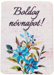  4db. "Boldog névnapot! " feliratos dekor fa tábla 7 x 5cm (GV04-34)