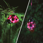 Garden of Eden Szolár lámpa - katicabogár - leszúrható / csipeszes - piros - 15 x 7 x 16 cm - 6 LED