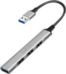 LogiLink HUB extern LOGILINK, porturi USB-A 3.0 x 1 + USB-A 2.0 x 3, conectare prin USB-A, aluminiu, supratensiune (UA0391)