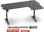 Spirit Of Gamer Gamer Asztal - Headquarter 600 R (MDF lap, fém lábak, fekete, RGB LED háttérvilágítás, 140 x 60 x 75cm)
