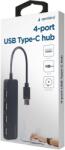 Gembird UHB-CM-U2P4-01 hálózati csatlakozó USB 2.0 Type-C Fekete (UHB-CM-U2P4-01)