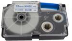 Utángyártott Casio XR-12WEB 12mm x 8m kék nyomtatás / fehér alapon, kompatibilis szalag (XR12WEB)