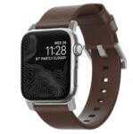 Nomad Apple Watch Ultra (49mm) 8/7(45mm)/6/SE/5/4(44mm)/3/2/1(42mm) bőrszíj barna-ezüst (NM1A4RSM00) (NM1A4RSM00)
