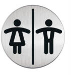 DURABLE Információs tábla, rozsdamentes acél, DURABLE Női-Férfi WC (DB492023) (DB492023)
